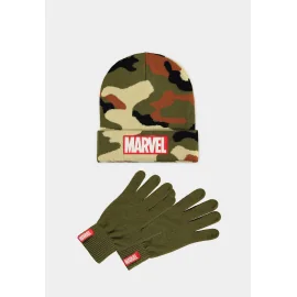 Marvel : Coffret cadeau bonnet camouflage et gants tricotés