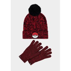 Pokemon: Coffret Cadeau Bonnet Poke Ball et Gants Tricotés