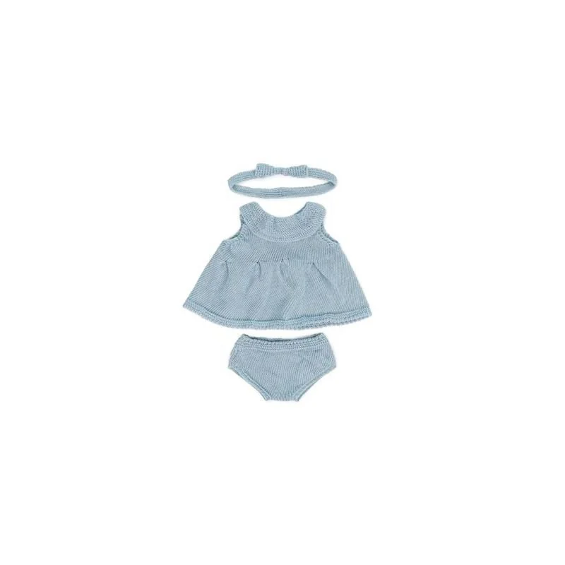 ML Poupées: ENSEMBLE de VÊTEMENTS TRICOTÉ blue pour fille 38cm