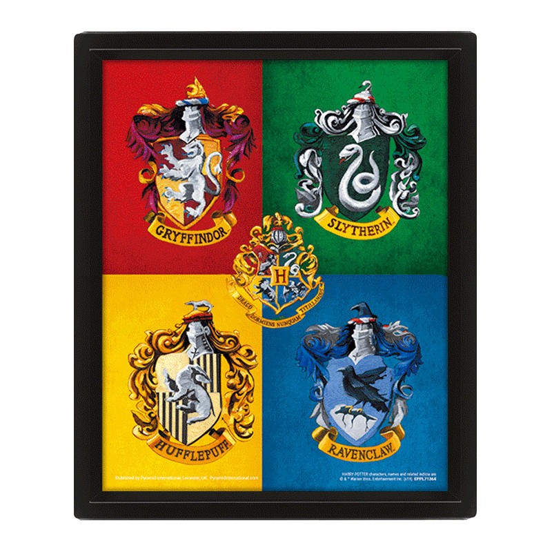 HARRY POTTER -HOUSE CRESTS 3D POSTER