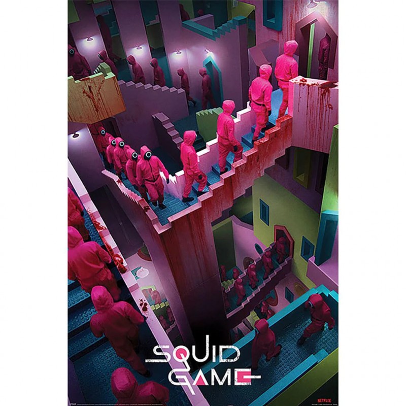 SQUID GAME CRAZY STAIRS LENTIC POSTER 3D