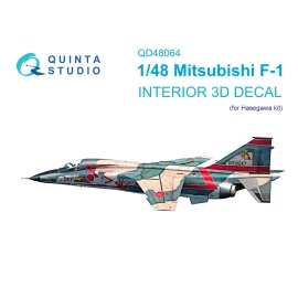 Mitsubishi F-1 3D-Printed & coloured Interior on decal paper (designed to be used with Hasegawa kits)