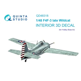 Grumman F4F-3 Wildcat late 3D-Printed & coloured Interior on decal paper (Hobby Boss)