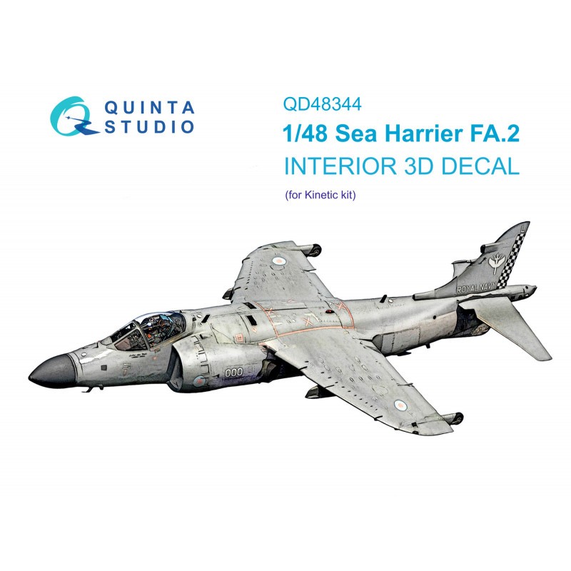 Sea Harrier FA.2 3D-Printed & coloured Interior on decal paper (designed to be used with Kinetic Model kits)