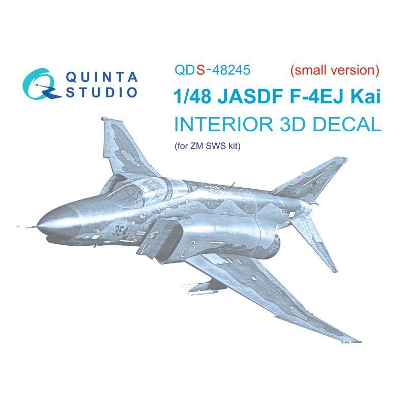 McDonnell F-4EJ Phantom Kai 3D-Printed & coloured Interior on decal paper(SMALL VERSION) (designed to be used with Zoukei-Mura k