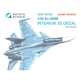 Sukhoi Su-30SM 3D-Printed & coloured Interior on decal paper small version (designed to be used with Great Wall Hobby kits) (SMA