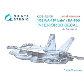 Boeing F/A-18F Hornet late / EA-18G 3D-Printed & coloured Interior on decal paper (designed to be used with Trumpeter kits) (SMA