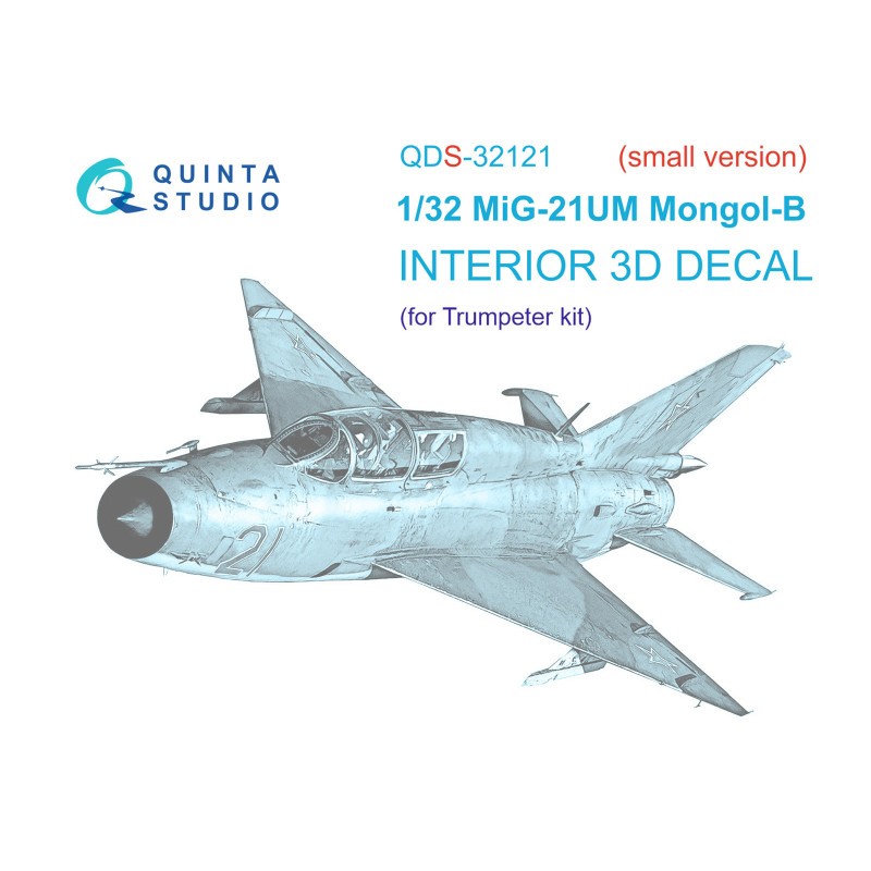 Mikoyan MiG-21UM 3D-Printed & coloured Interior on decal paper SMALL VERSION (designed to be used with Trumpeter kits) (SMALL VE