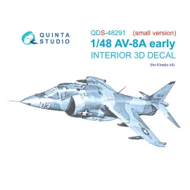 McDonnell-Douglas AV-8A Early 3D-Printed & coloured Interior on decal paper (designed to be used with Kinetic Model kits) (SMALL