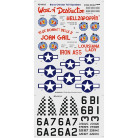 Black Checker Tail Sqdr. (4x camo)Decal set including 4 camouflage schemes Republic