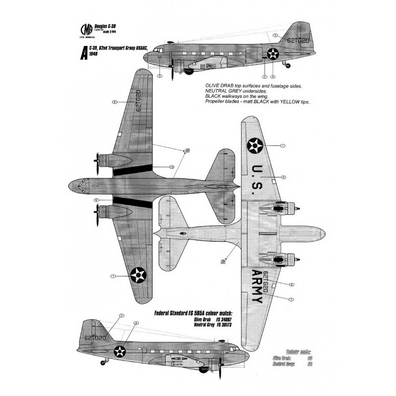 Douglas C-33 Decals U.S. Army