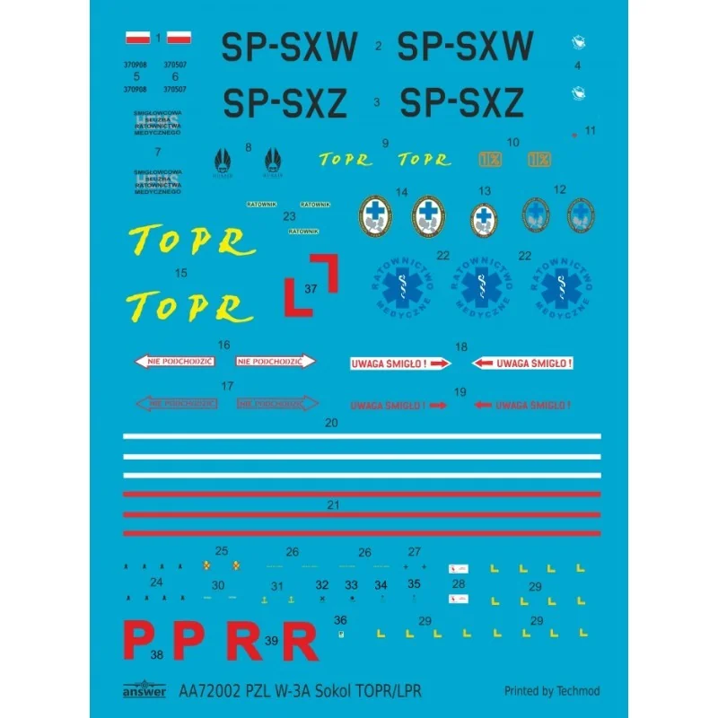 PZL TS-8 Bies tropical. (Indonesian Air Force) - different sprues, including resin and photo-etched parts