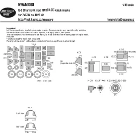 IL-2 Shturmovik mod. 1943 BASIC kabuki masksaircraft canopy, other clear parts, wheels (designed to be used with Zvezda kits)
