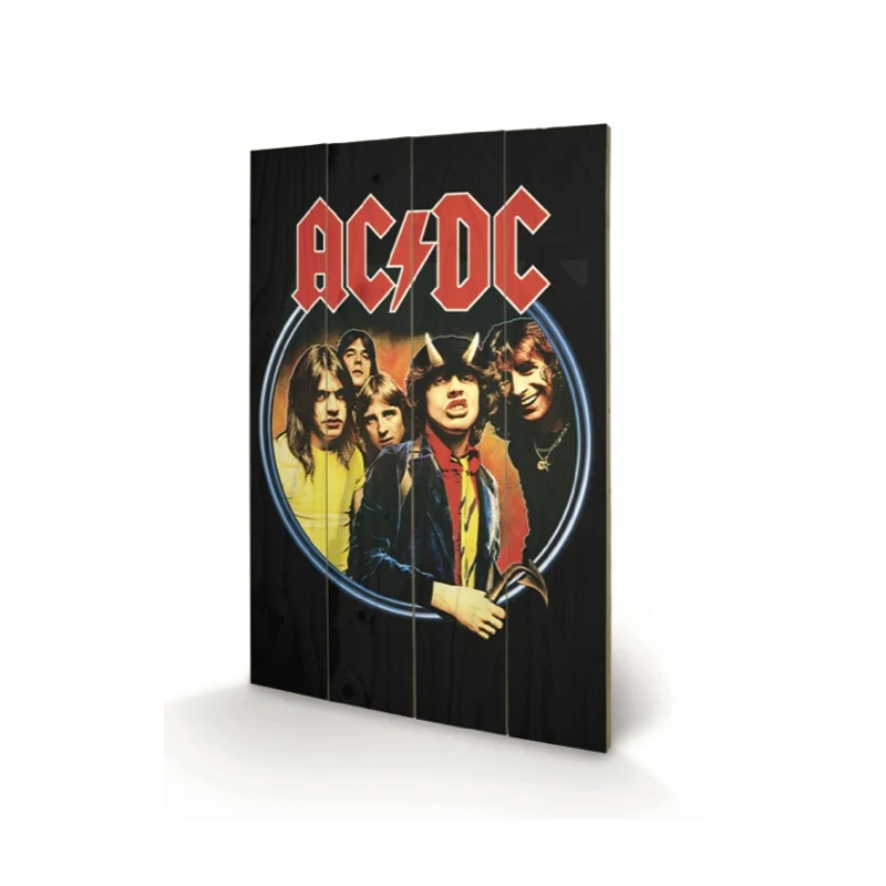 AC/DC - Group - Impression sur bois 40x59cm