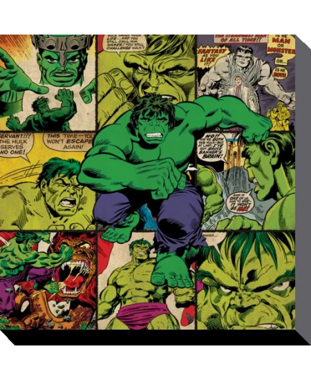 Quadro Canvas The Incredible Hulk Quadrinhos Marvel 40x40cm - Zona