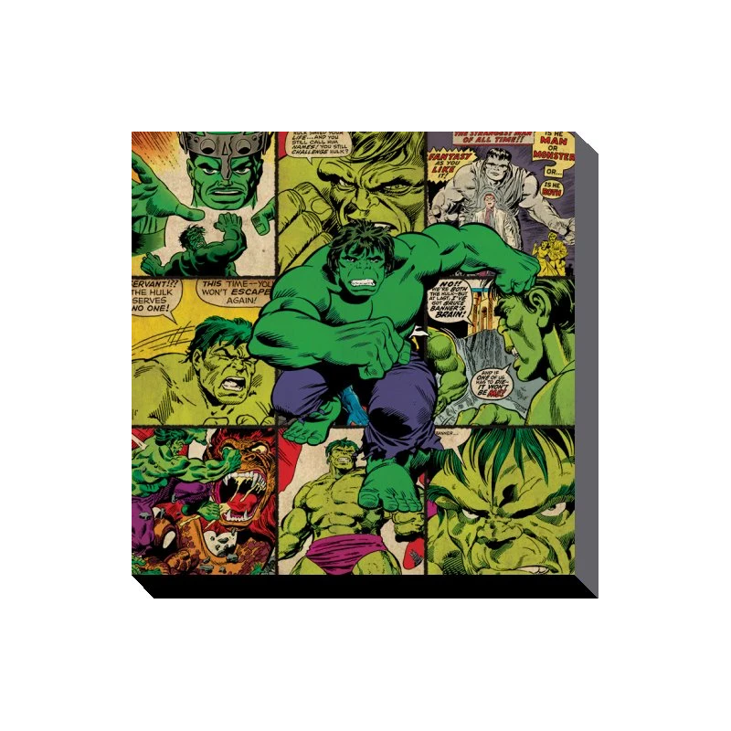 Quadro Canvas The Incredible Hulk Quadrinhos Marvel 40x40cm - Zona