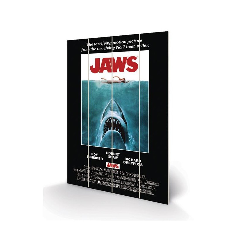 JAWS - One Sheet - Impression sur bois 40x59cm