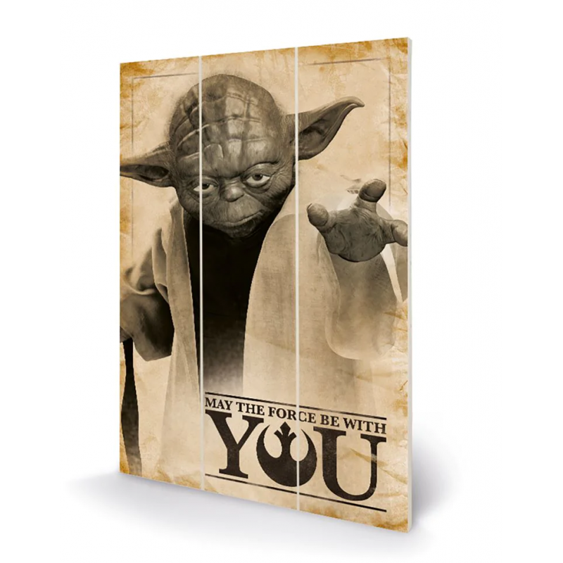 STAR WARS - May The Force Be With You - Impression sur bois 20x29.5cm