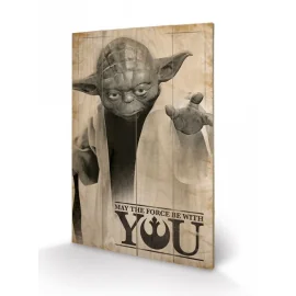 STAR WARS - May the Force Be with You - Impression sur bois 40x59cm