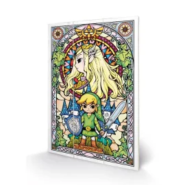 THE LEGEND OF ZELDA - Stained Glass - Impression sur bois 20x29.5