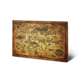 NINTENDO - Zelda Hyrule Map - Impression sur bois 40x59cm