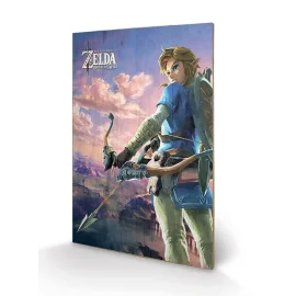 ZELDA BREATH OF THE WILD - Hyrule Scene - Impression sur bois 40x59cm