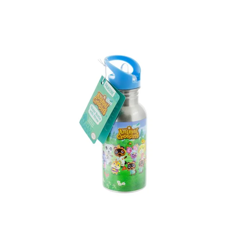 ANIMAL CROSSING - Bouteille d'eau en métal avec Paille 500ml