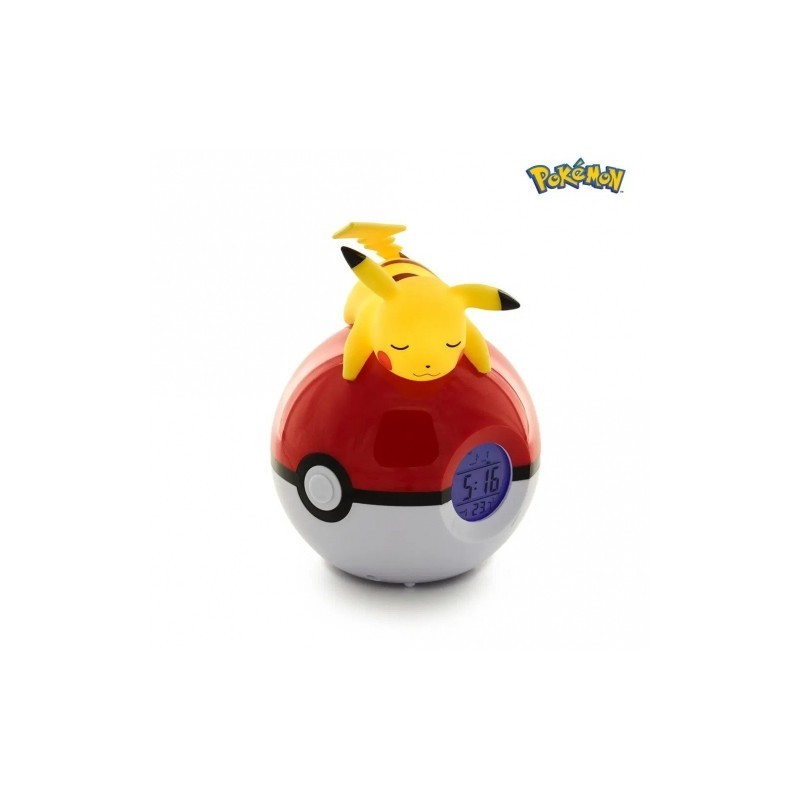 Pokémon- Pikachu réveil Lumineux Radio, Unique, 811354, Jaune, 12