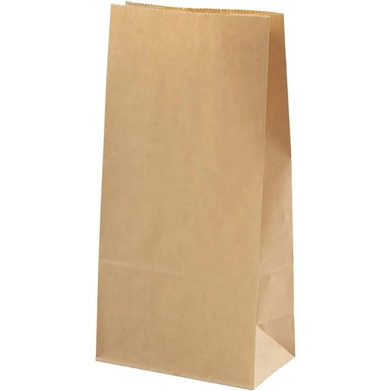 Sac en papier, brun, H: 22.5 cm, dim. 6,5x11 cm, 50 gr, 100 pièce/ 1 Pq.