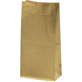 Sac en papier, or, H: 22.5 cm, dim. 6,5x11 cm, 50 gr, 100 pièce/ 1 Pq.