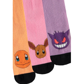 POKEMON - Trio Color - Pack de 3 Paires de Chaussettes Sport (T35-38)