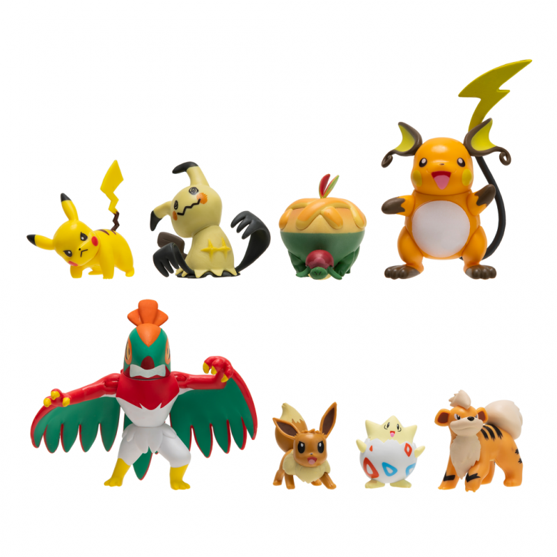 Figurines POKEMON avec POKEBALL OFFICELLES TAKARA pikachu + 11 personnages