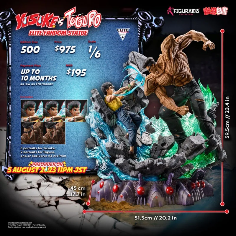 Yu Yu Hakusho statuette Elite Exclusive 1/6 Yusuke vs Toguro 59 cm