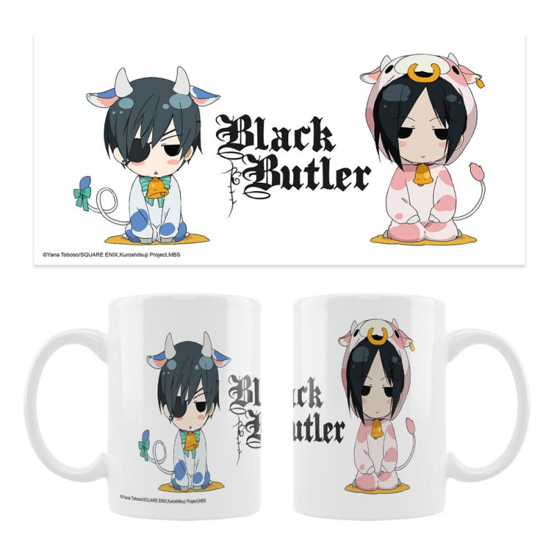 Black Butler Mug Ciel Phantomhive & Sebastian Michaelis Cow Costumes