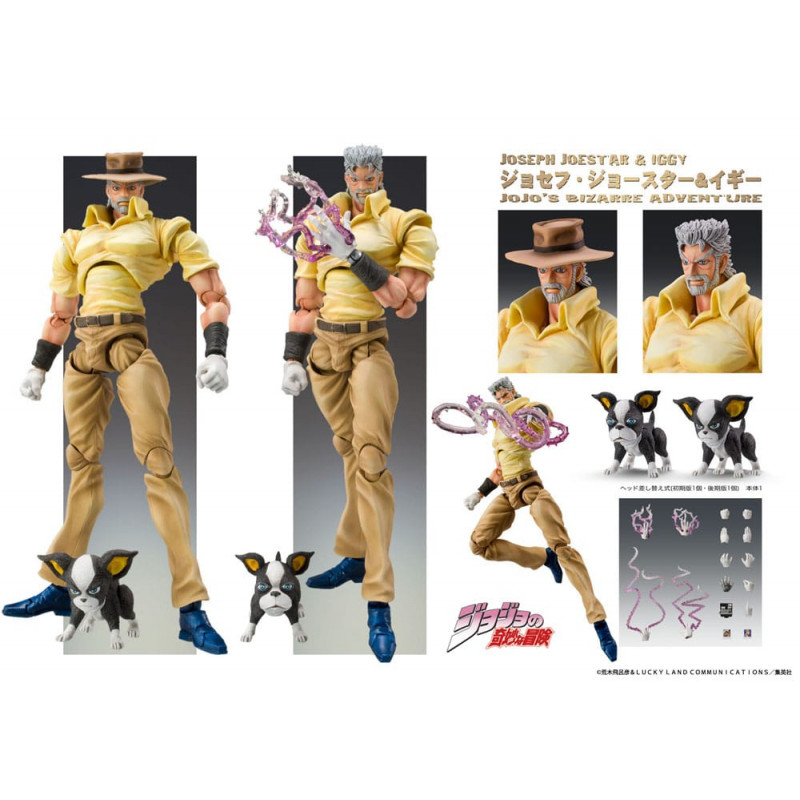 JoJo's Bizarre Adventure figurine Super Action Chozokado (Joseph Joestar & Iggy) (3rd-run) 15 cm