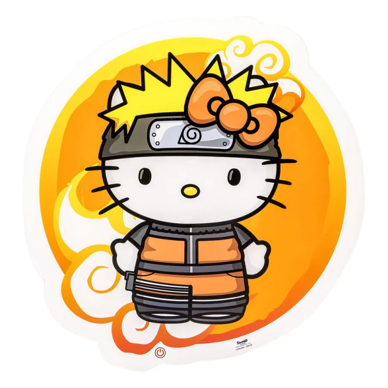 Naruto Shippuden x Hello Kitty Lampe murale LED Hello Kitty Naruto 30 cm