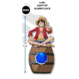 ONE PIECE - Luffy sur Tonneau - Réveil Lumineux LED - 17 cm