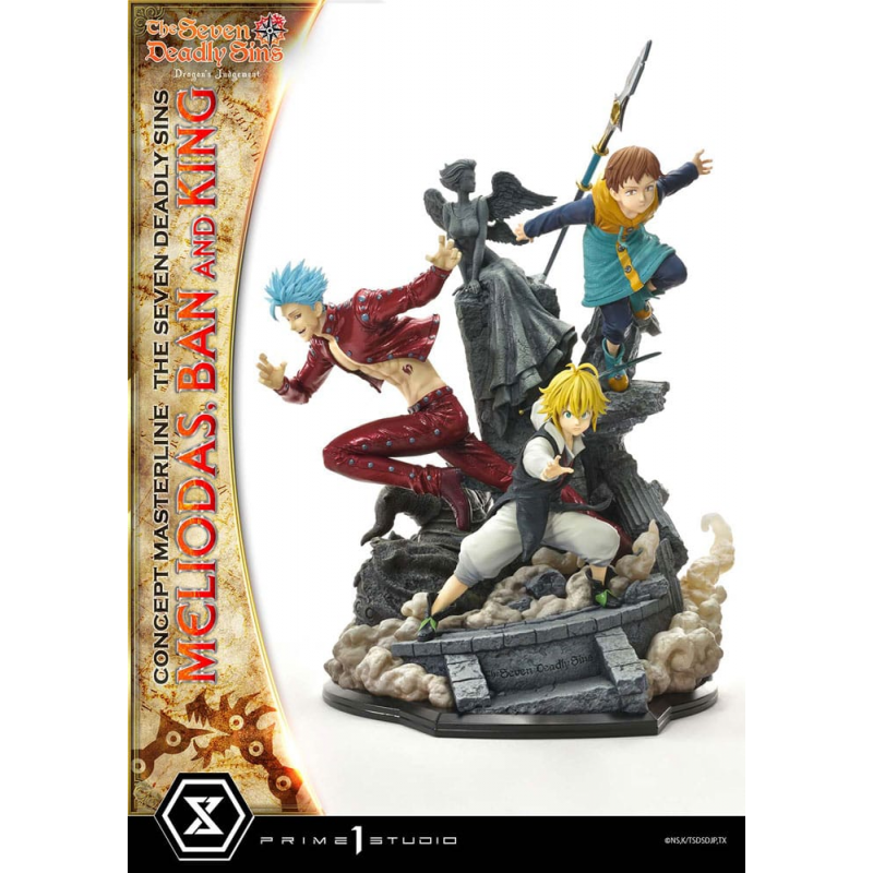 Seven Deadly Sins statuette Meliodas, Ban and King 55 cm