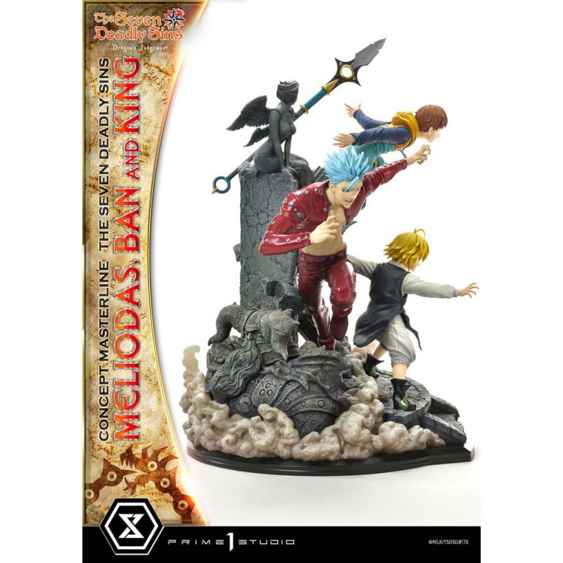 Seven Deadly Sins statuette Meliodas, Ban and King 55 cm