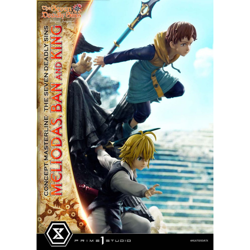 Seven Deadly Sins statuette Meliodas, Ban and King 55 cm