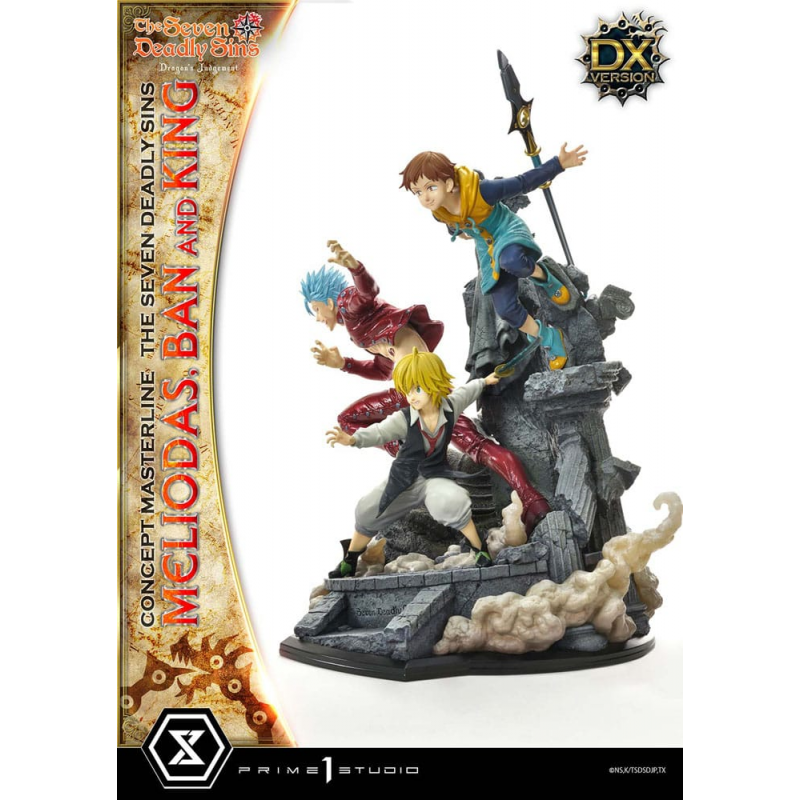 Seven Deadly Sins statuette Meliodas, Ban & King Deluxe Version 55 cm