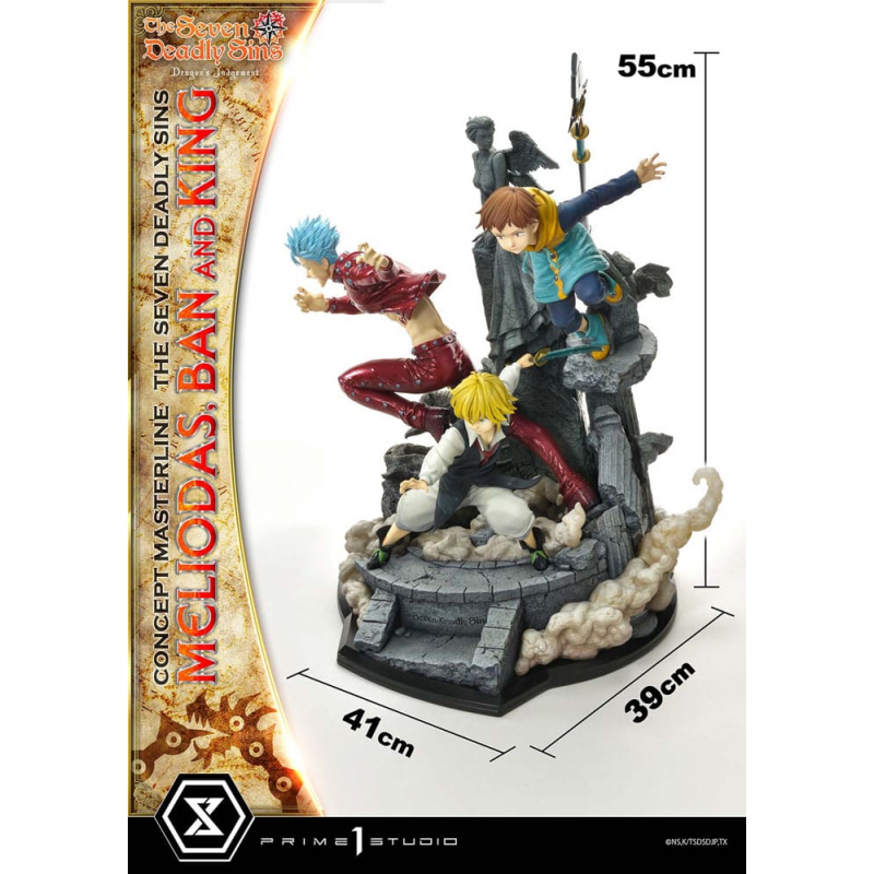 Seven Deadly Sins statuette Meliodas, Ban and King 55 cm