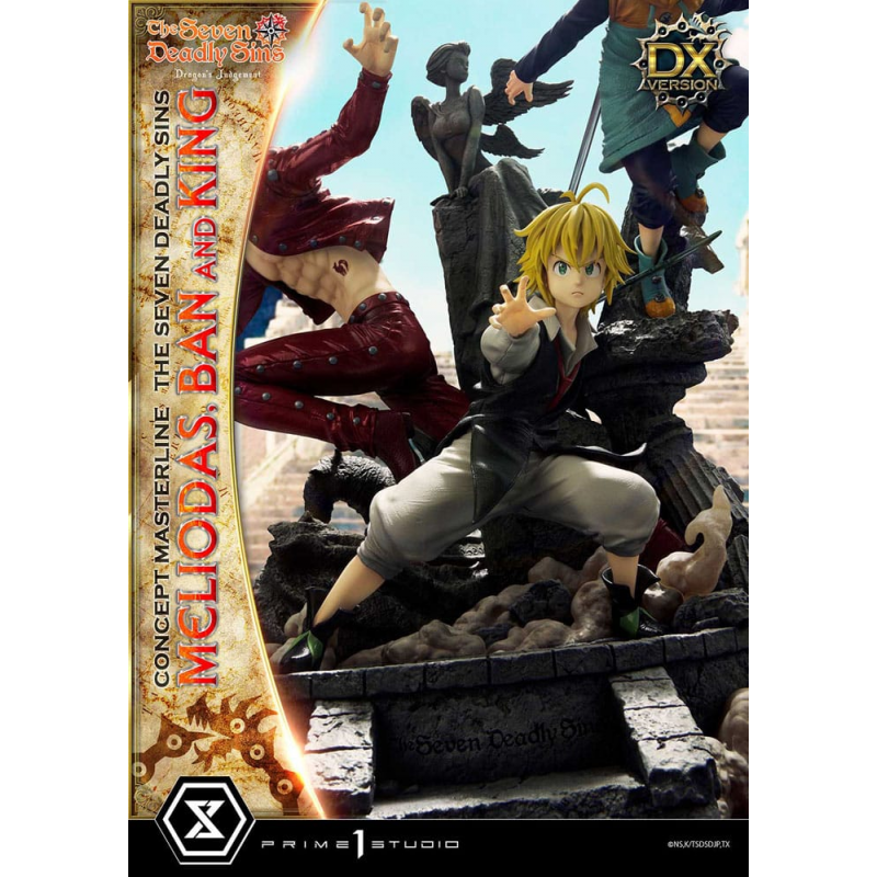 Seven Deadly Sins statuette Meliodas, Ban & King Deluxe Version 55 cm