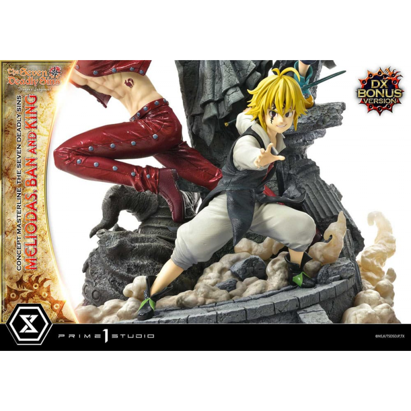 Seven Deadly Sins statuette Meliodas, Ban & King Deluxe BONUS Version 55 cm