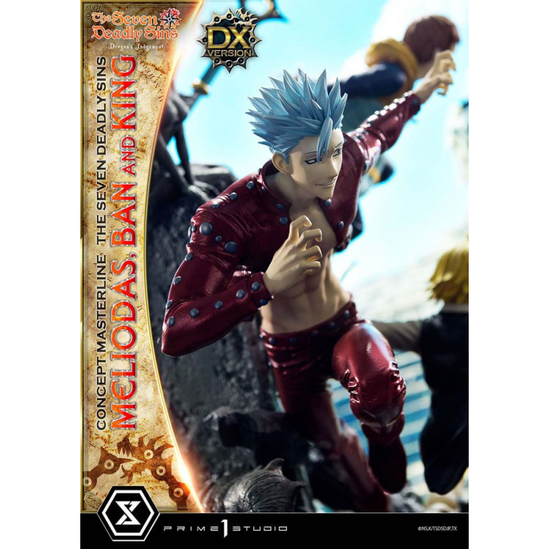 Seven Deadly Sins statuette Meliodas, Ban & King Deluxe BONUS Version 55 cm