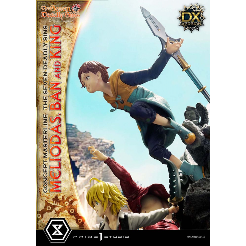 Seven Deadly Sins statuette Meliodas, Ban & King Deluxe BONUS Version 55 cm