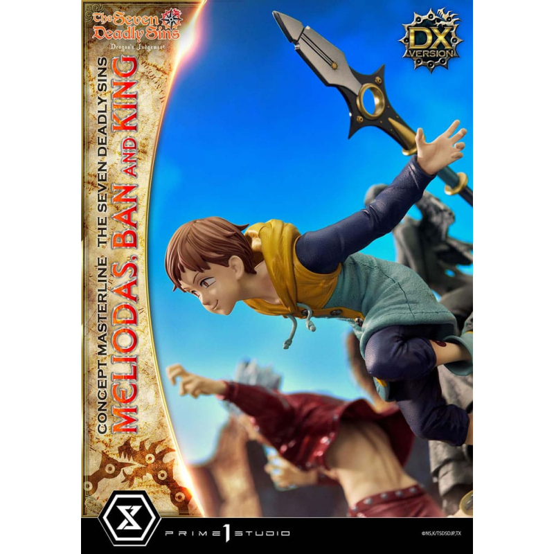 Seven Deadly Sins statuette Meliodas, Ban & King Deluxe BONUS Version 55 cm