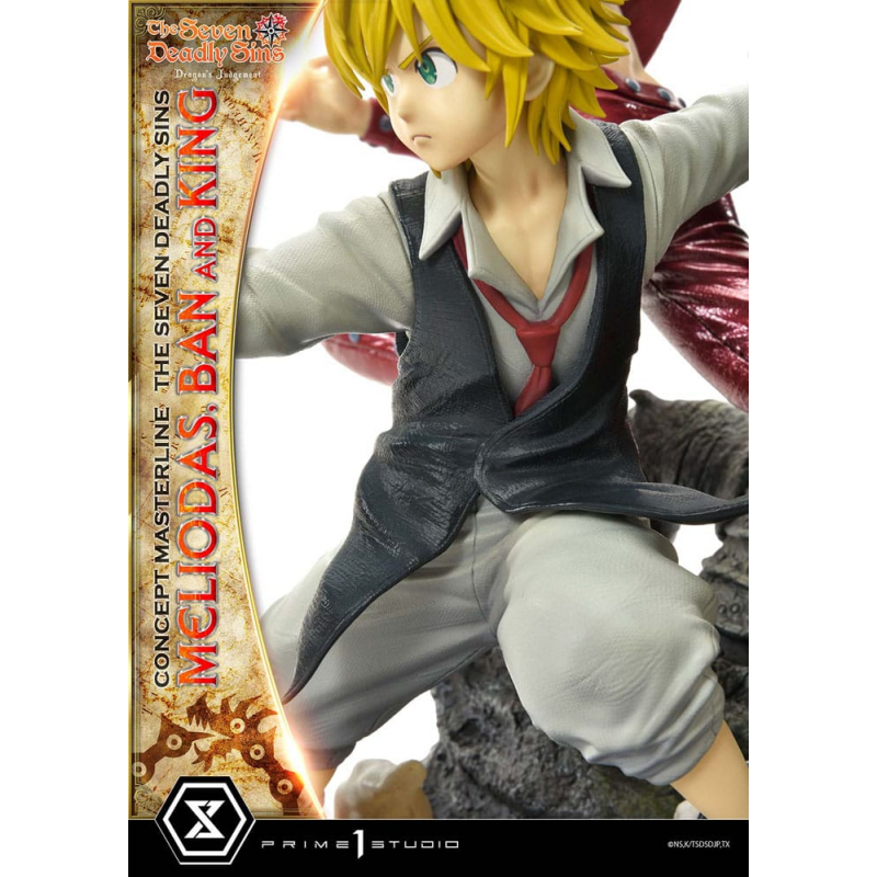 Seven Deadly Sins statuette Meliodas, Ban & King Deluxe BONUS Version 55 cm