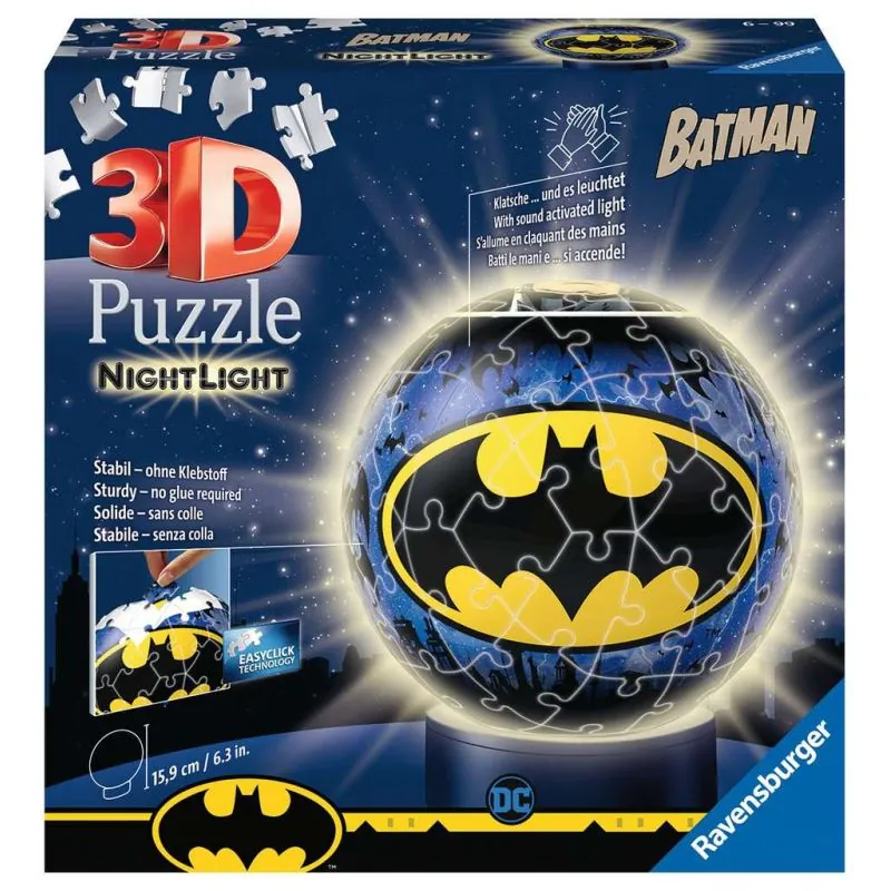 Puzzle 3D rond 72 p illuminé - Batman