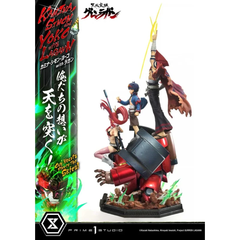 Gurren Lagann statuette Ultimate Premium Masterline Series 1/4 Kamina, Simon & Yoko with Lagann Deluxe Bonus Version 97 cm